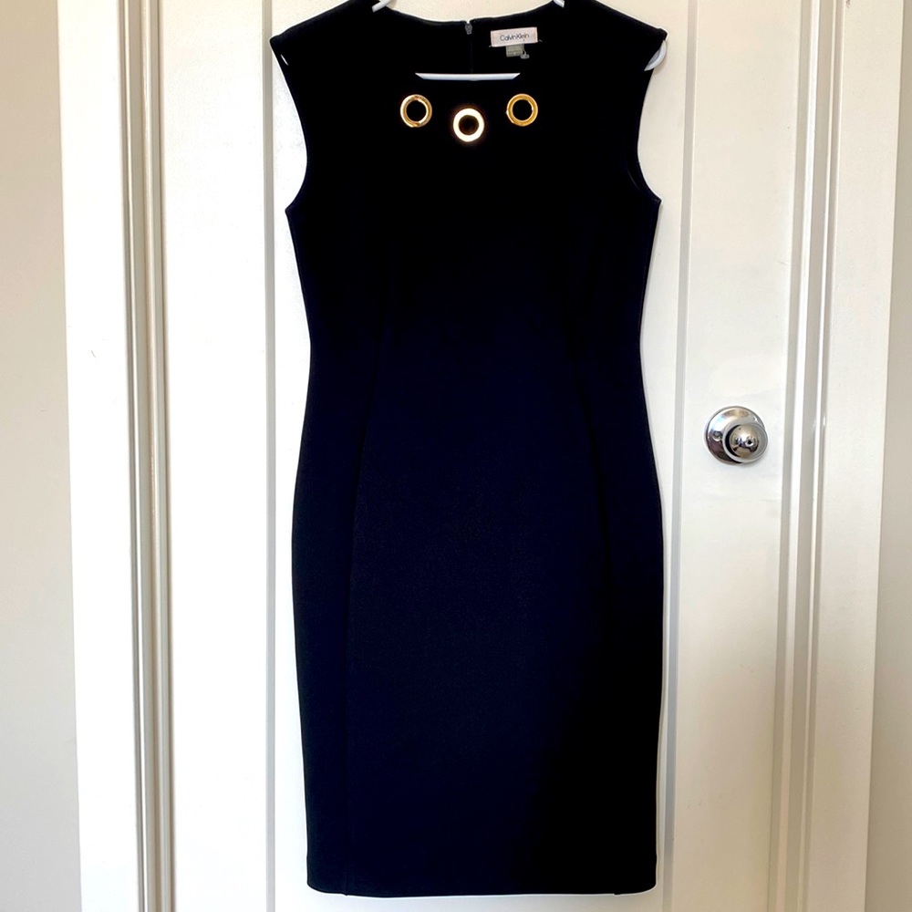 Calvin Klein black midi dress size 6. brand new without tag